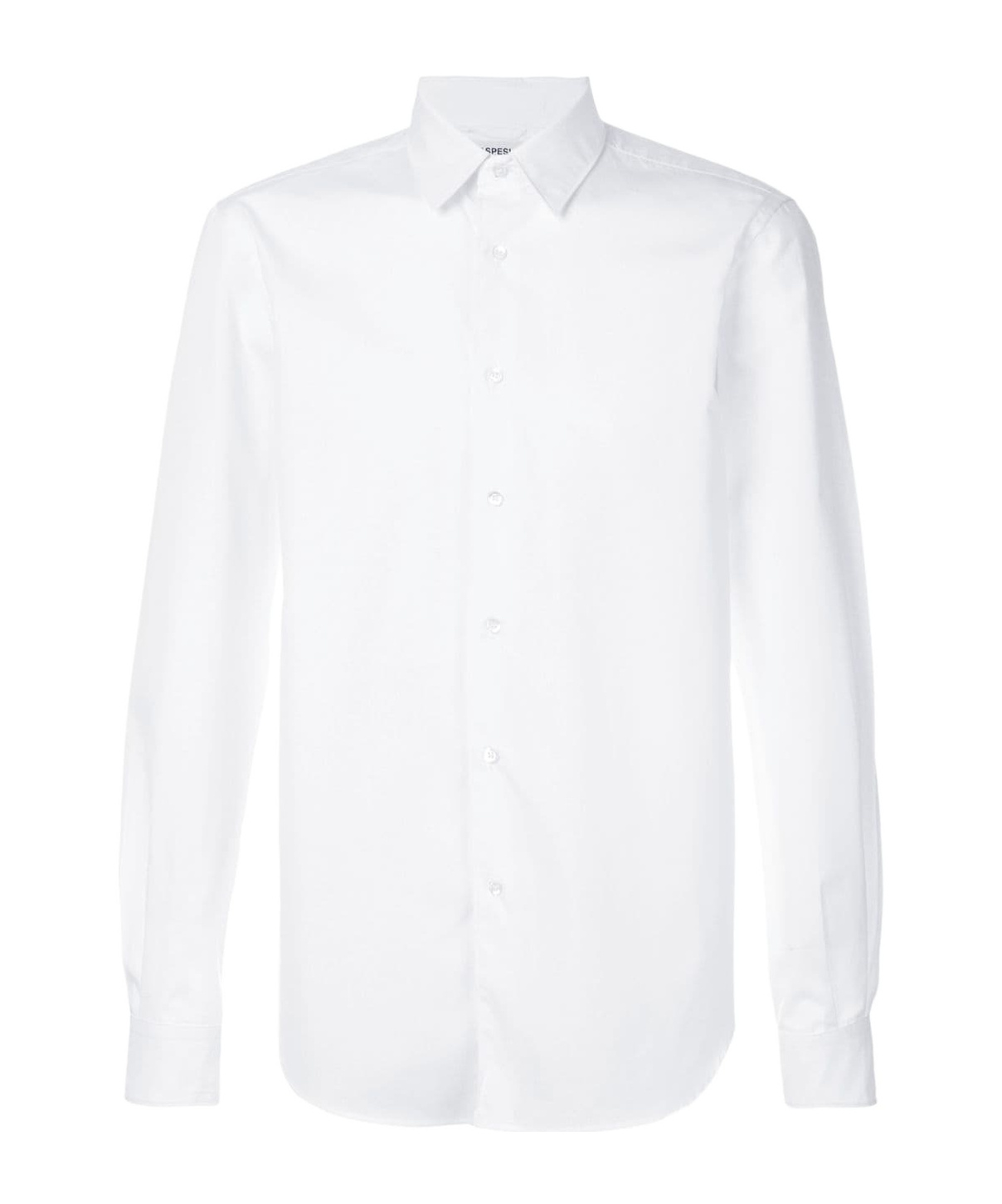 Aspesi Man Classic Shirt In White Cotton Poplin In White