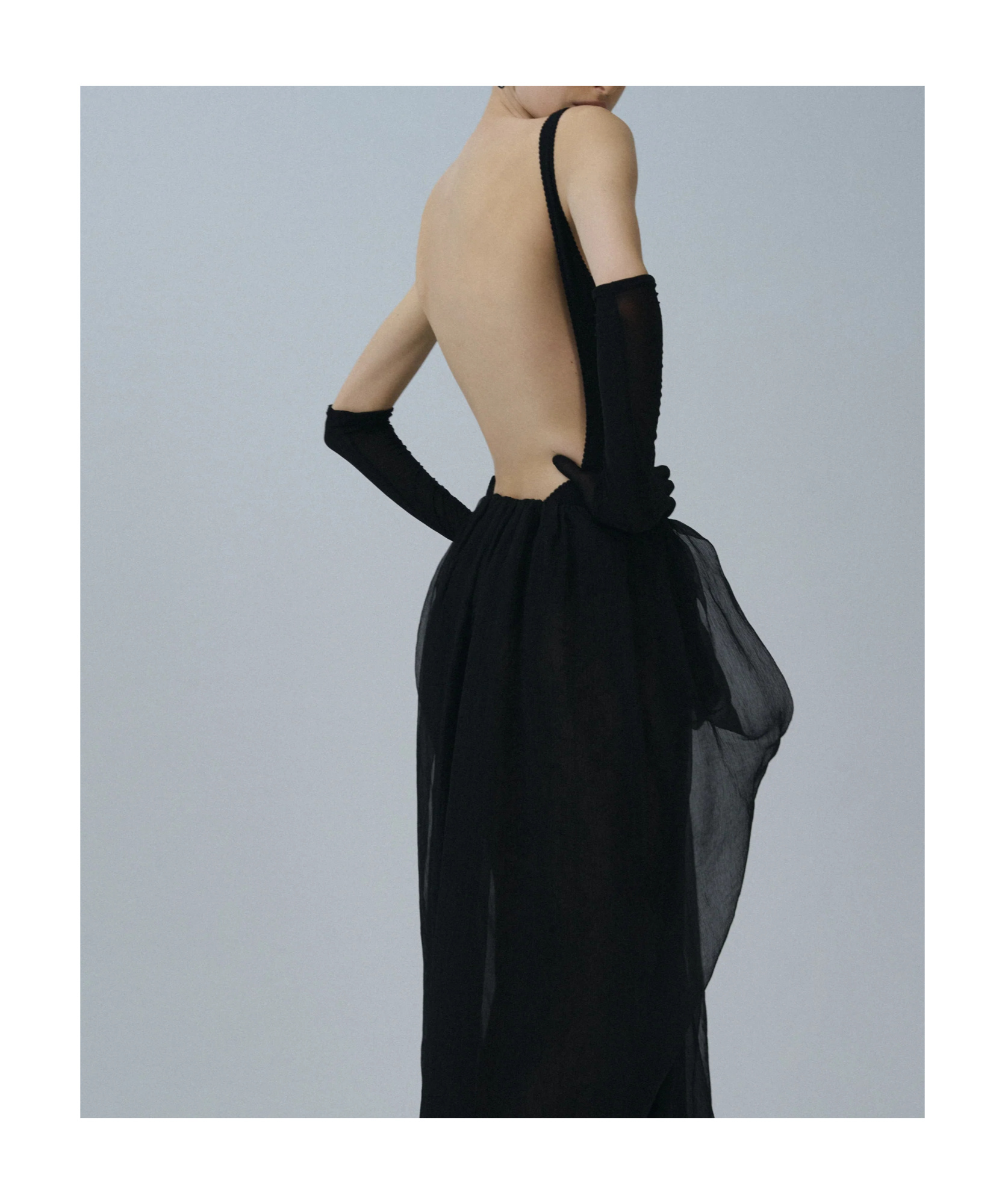 Magda Butrym Scoop-back Bodysuit In Black In Black