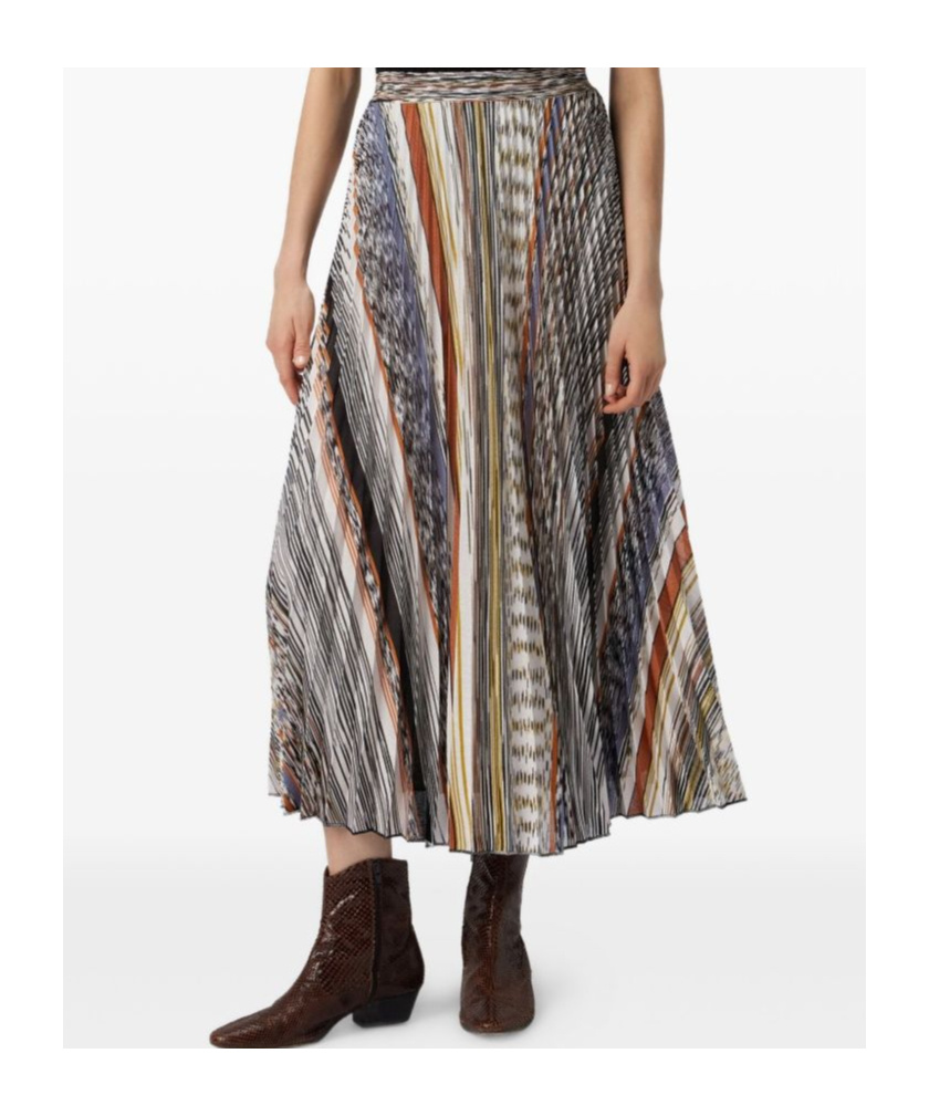 Missoni Pleated Knit Midi Skirt In Multi