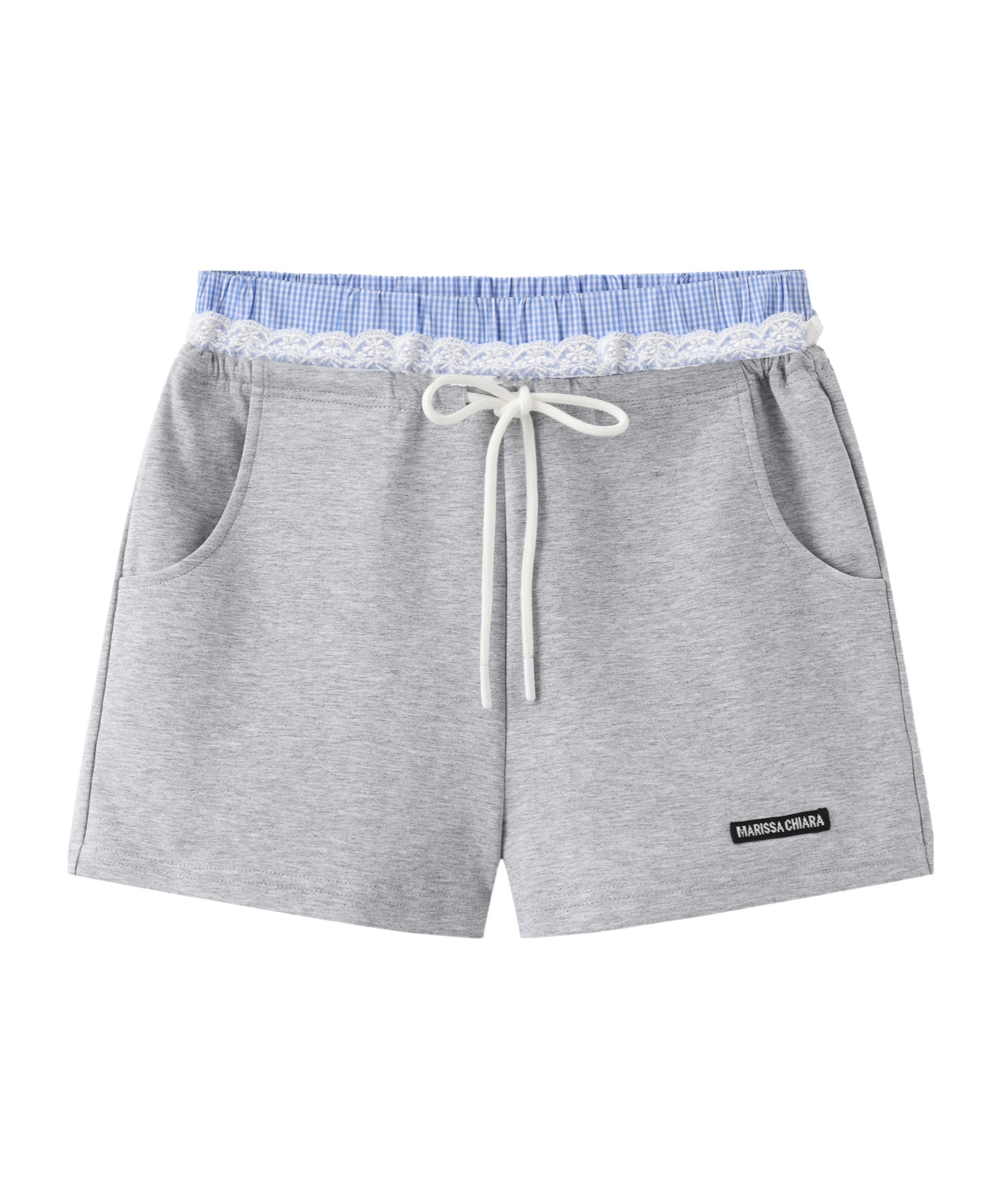 Marissa Chiara Elastic Waist Shorts In Gray