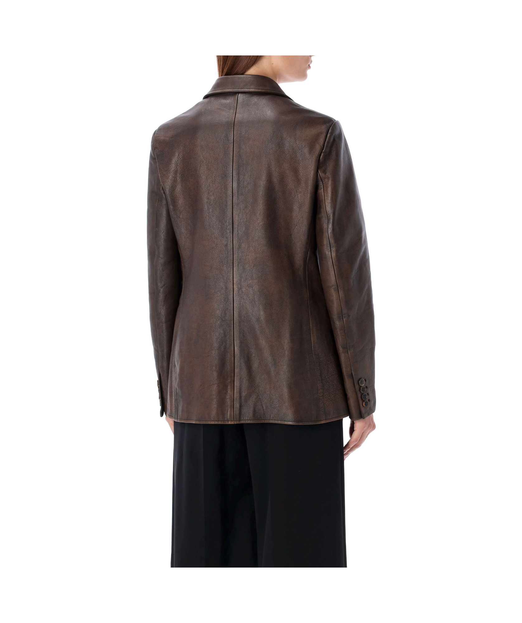 Polo Ralph Lauren Single-breasted Leather Jacket In Black