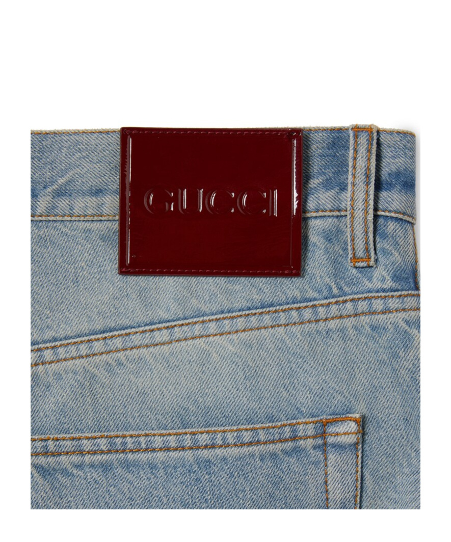 Gucci Loose Pant Certified Cotton Bl In Blue