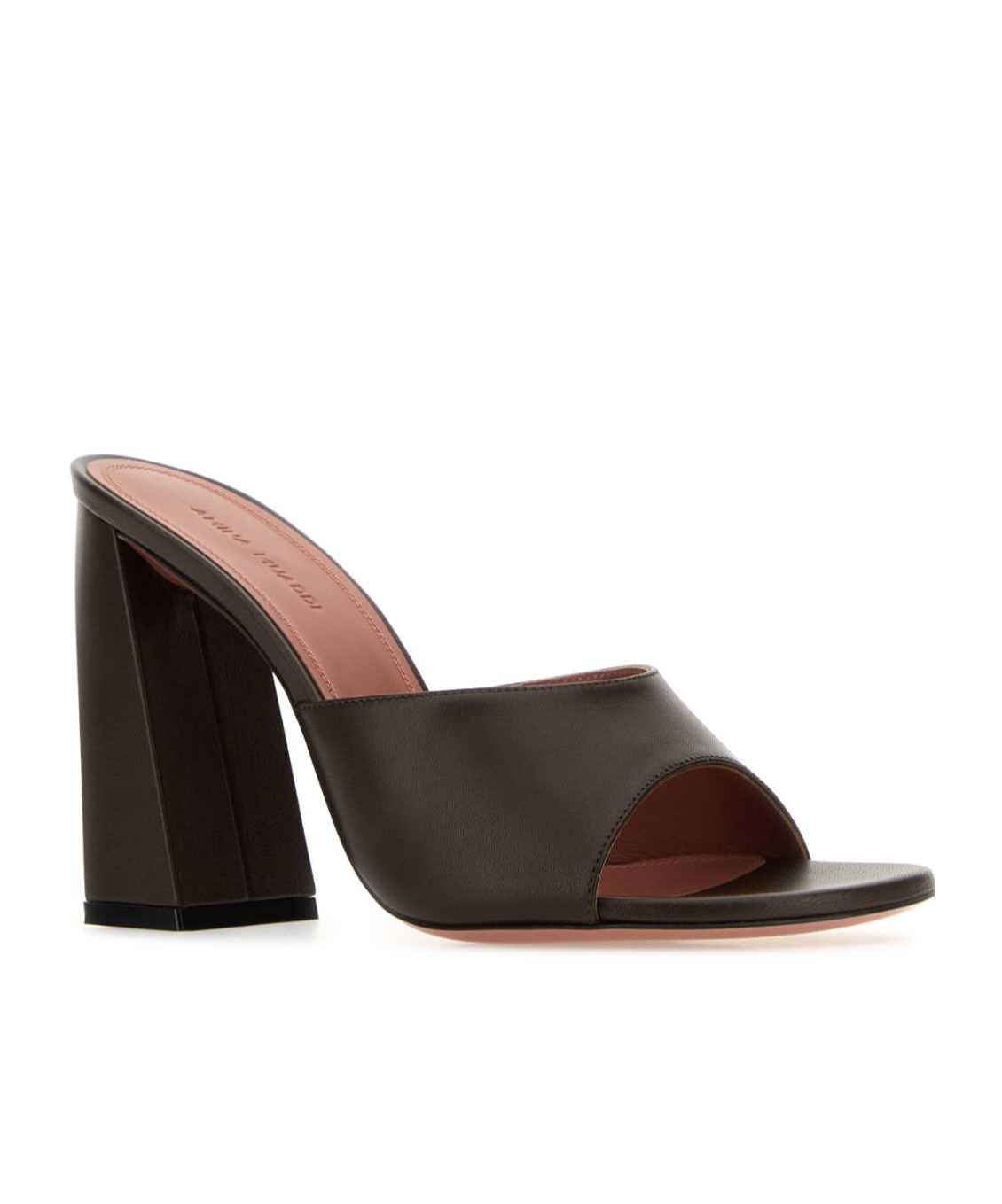 Amina Muaddi Brigitte 95 Sandals In Brown Hammered Leather In Black