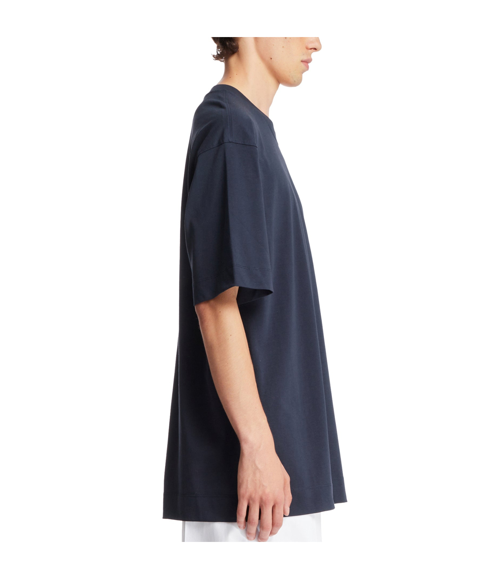 Dries Van Noten Oversized Short Sleeve Round Neck Cotton T-shirt In Black