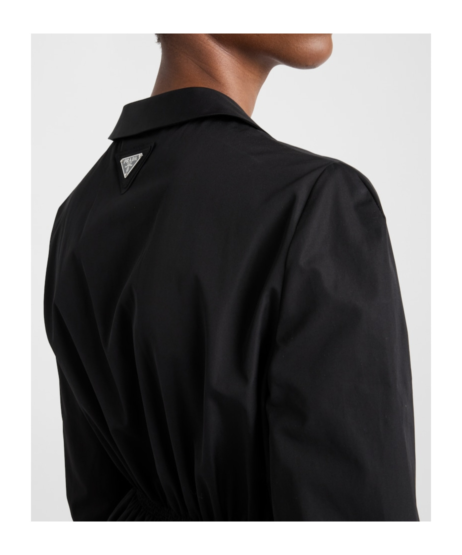 Prada Poplin Mini Dress In Black