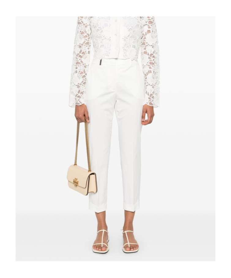 Peserico Pressed-crease Trousers In White