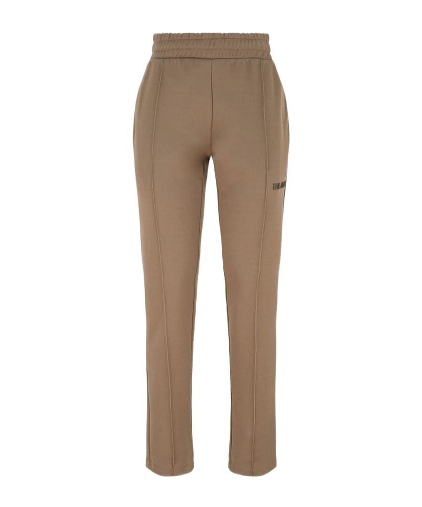 Shop Attico Elastic Waist Sweatpants In Brown