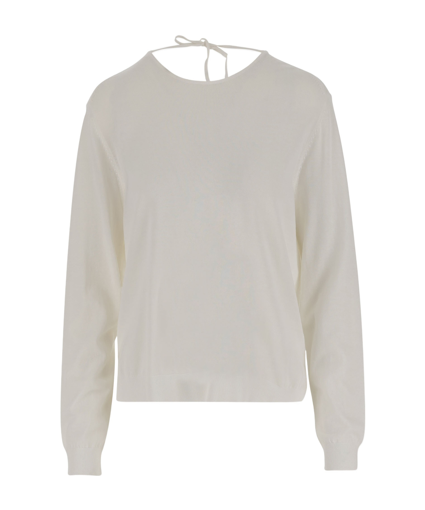 Shop Aspesi Long Sleeve Sweater In White