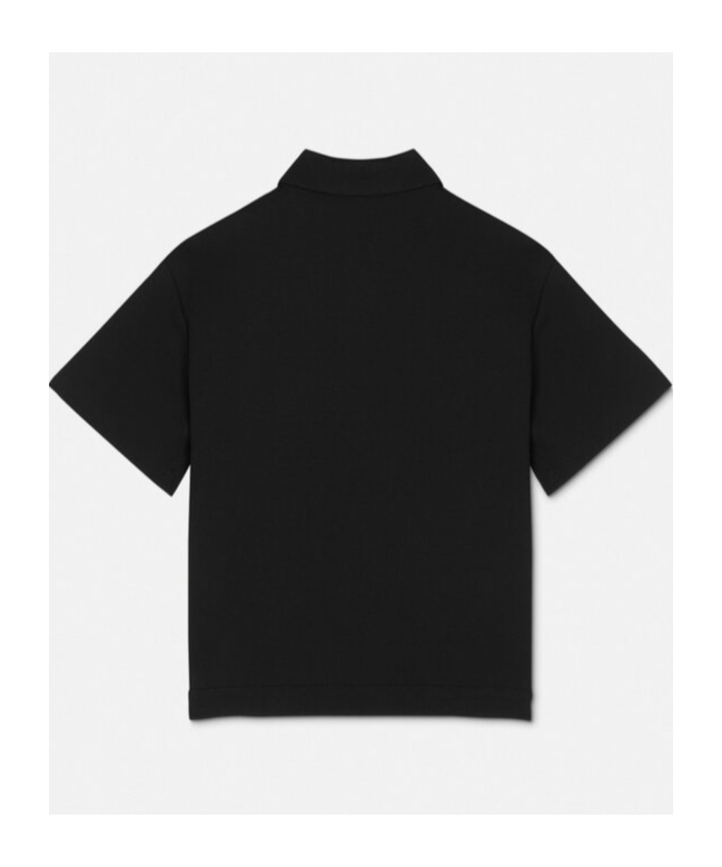 Versace Barocco-print Short-sleeve Shirt In Black