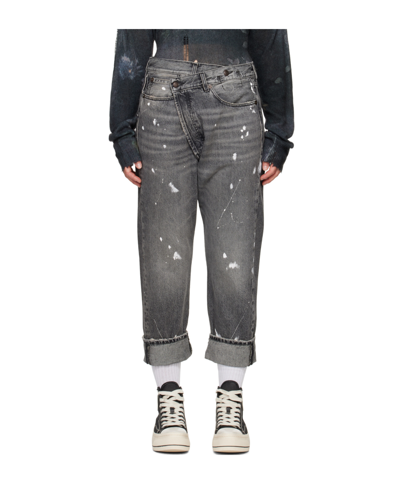 R13 Old Design Jeans Pants In Black