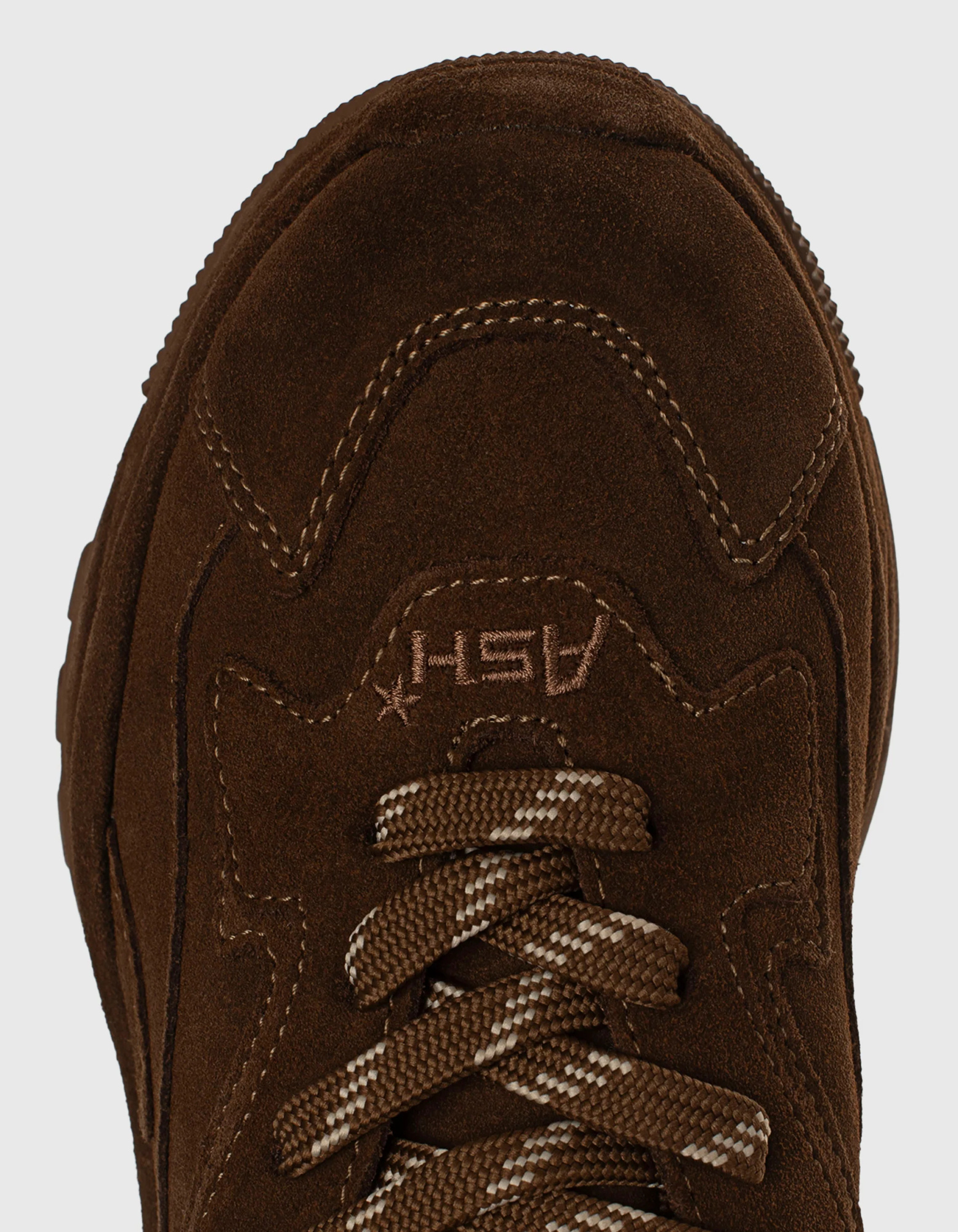 Ash Suede Sneakers With Chunky Sole And Round Toe In Brown