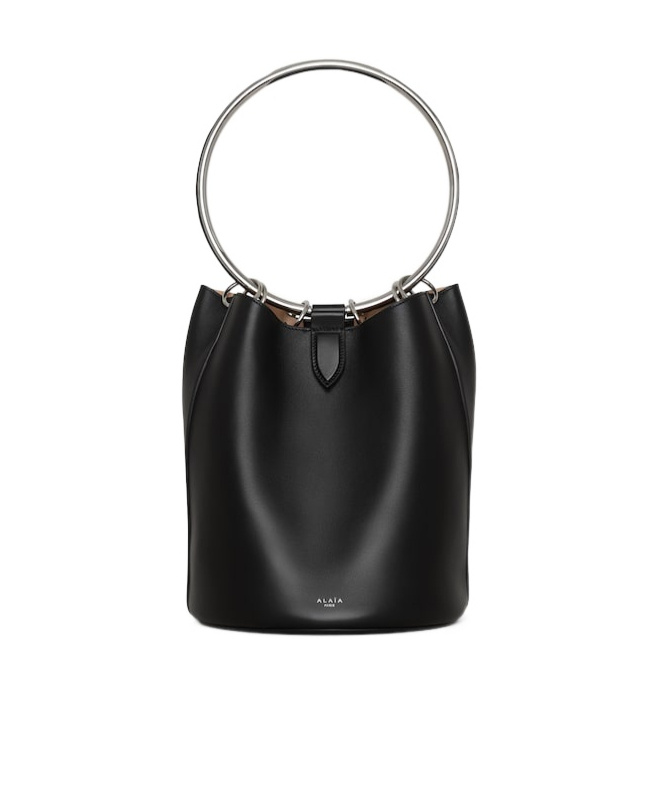 Alaïa Handbag With Metal Ring Handle In Black