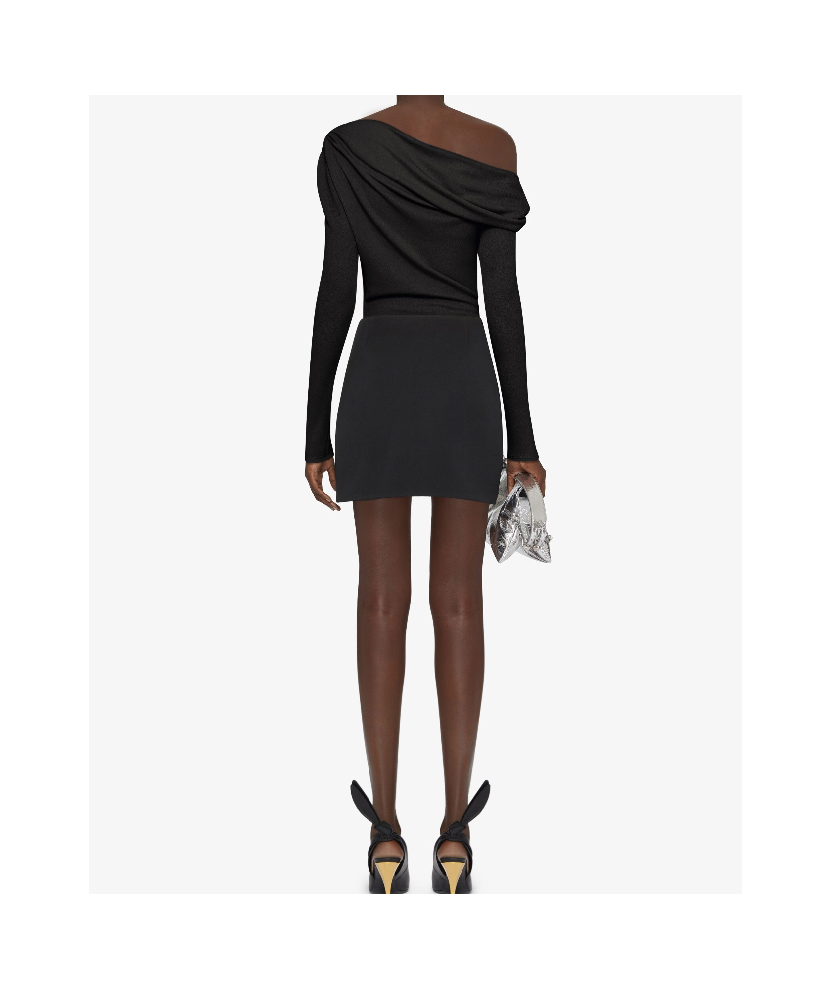 Givenchy Asymmetric Draped Top In Jersey In Black