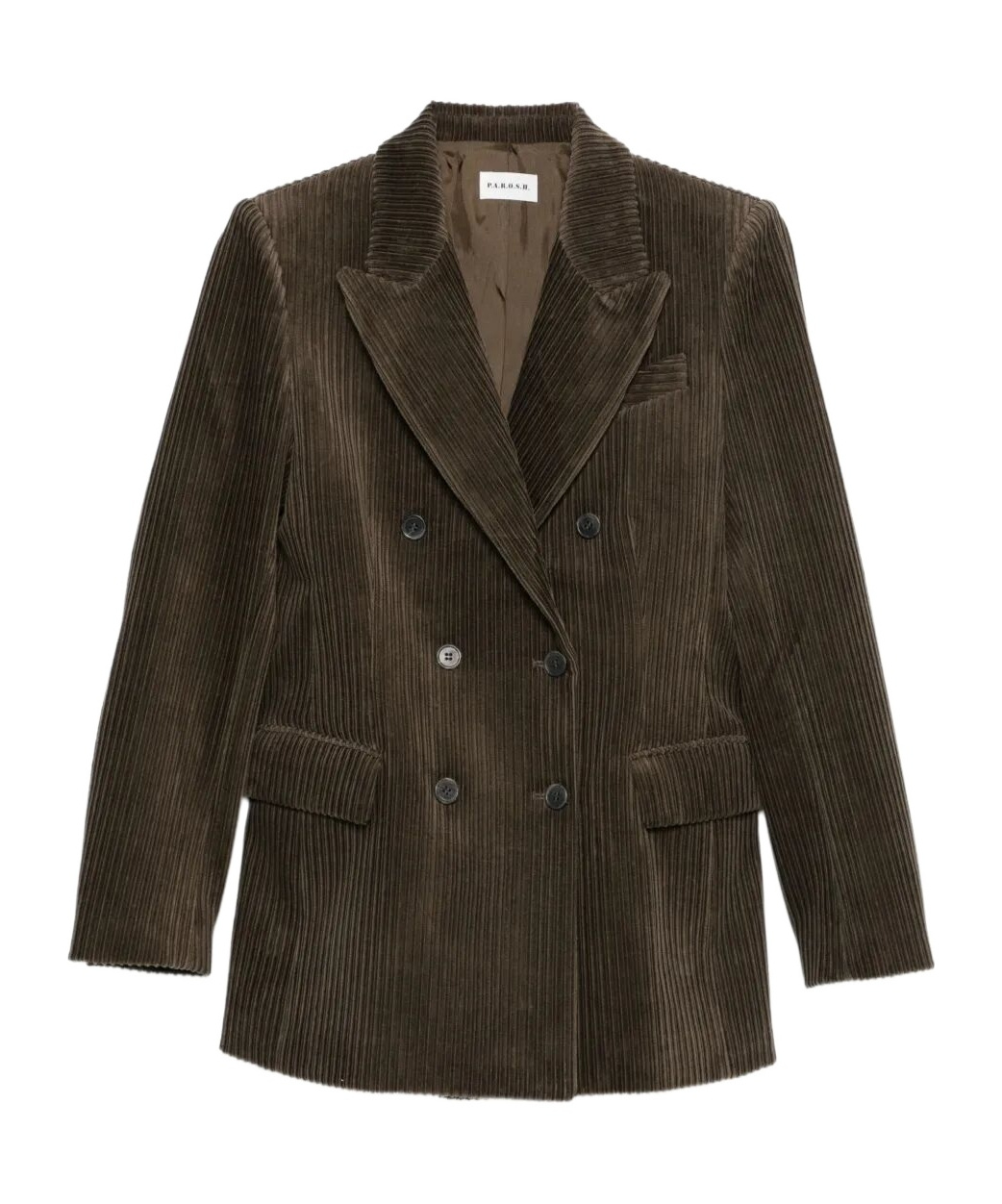 P.a.r.o.s.h Parosh Double Breasted Courduroy Jacket In Green