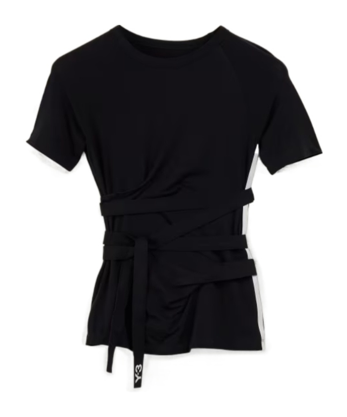 Y-3 3-striped Drawstring T-shirt In Multi