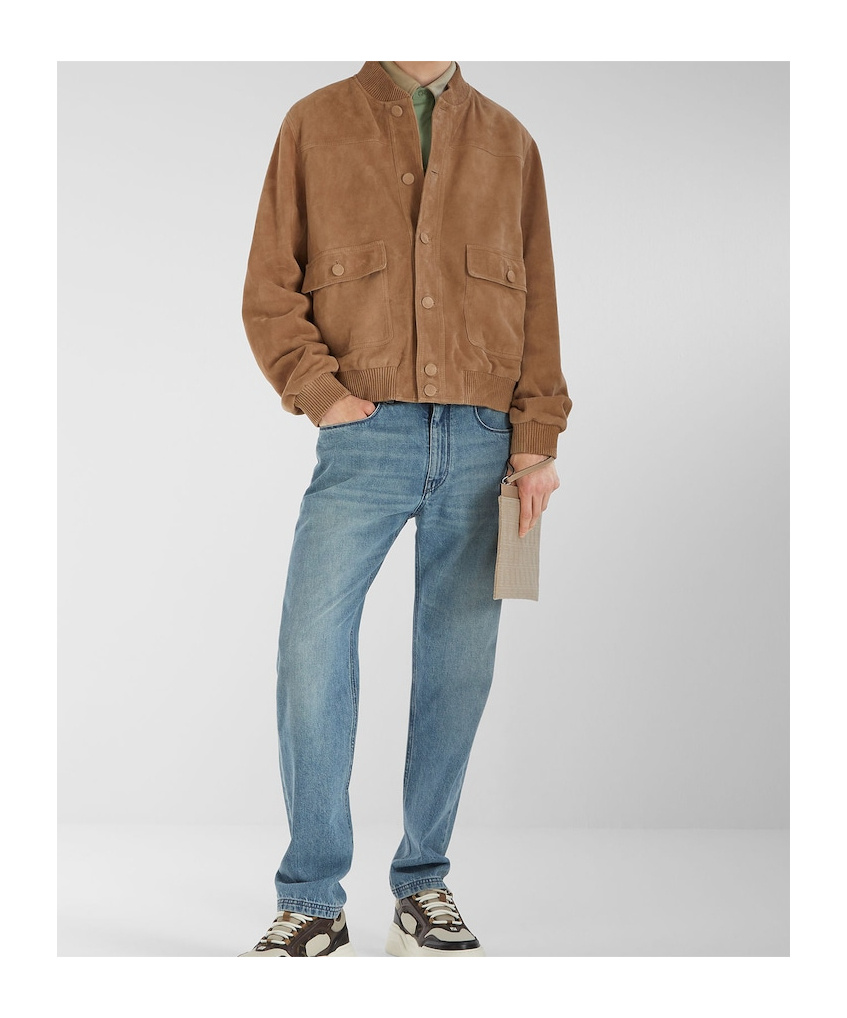 Fendi Brown Suede Blouson In Brown
