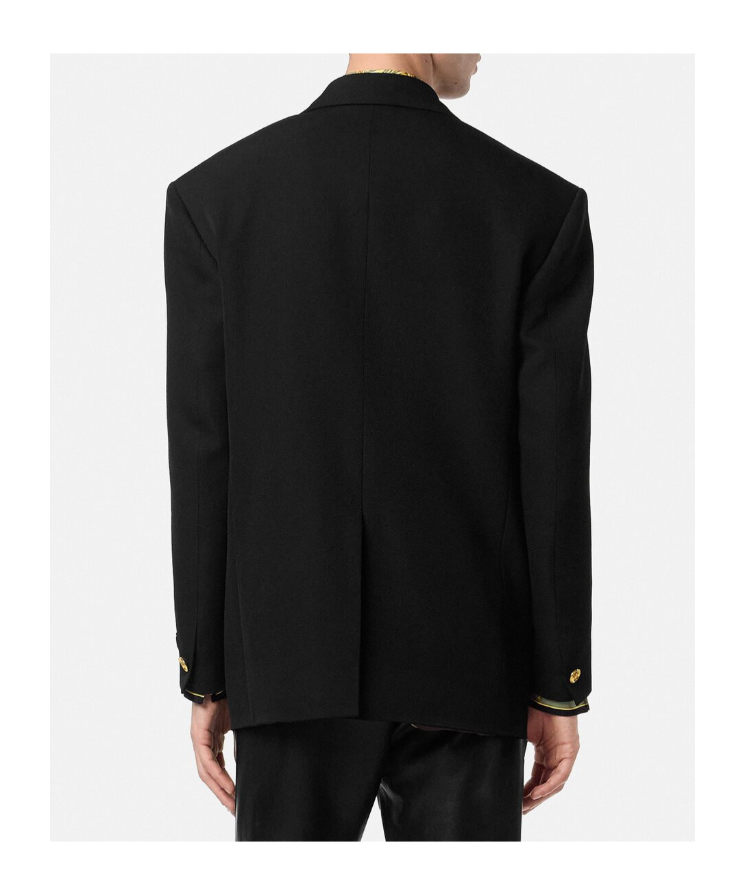 Versace Tailored Single Breasted Blazer With Notched Lapels In Black
