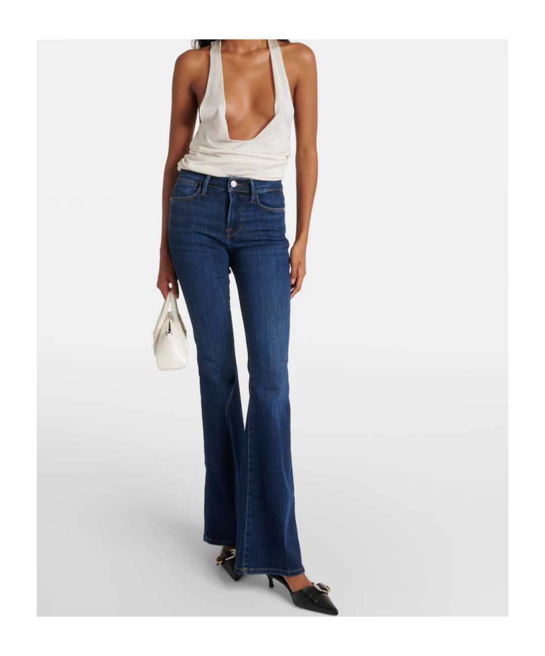 Frame High-waisted Flared Jeans In Multi