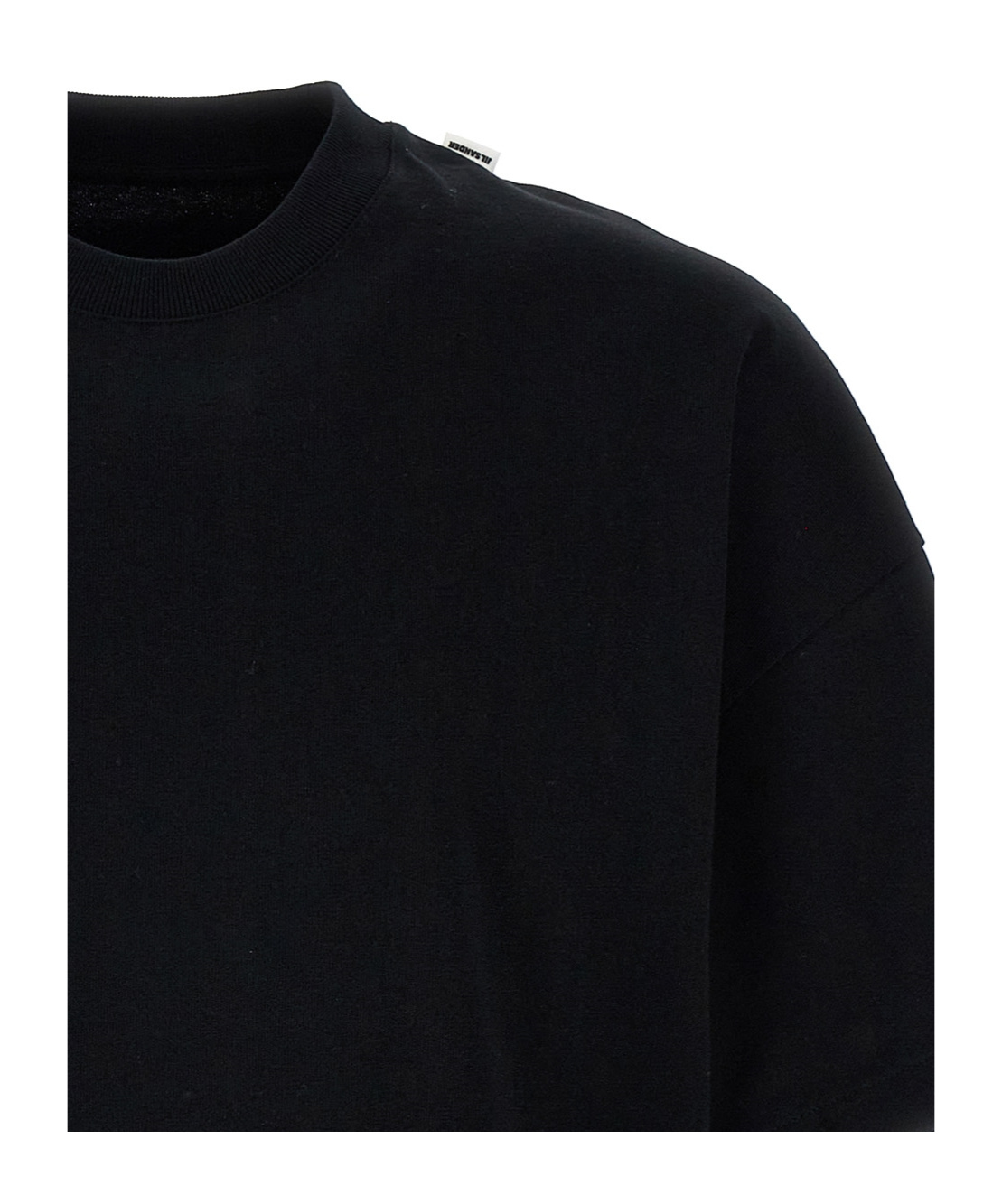 Jil Sander Double Layer Cotton T-shirt In Black