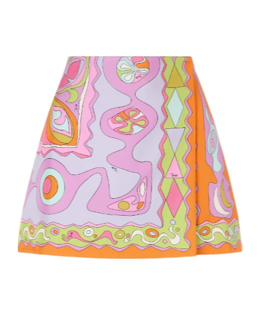 PUCCI MINIMALIST PRINTED SILK MINI-SKIRT