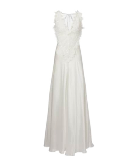 Rodarte Bridal Embellished Silk Satin Gown In White