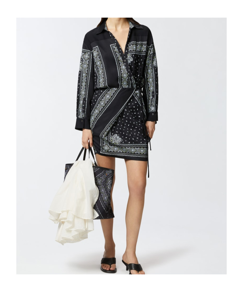 Shop Pinko Bandana-print Mini Dress In Black