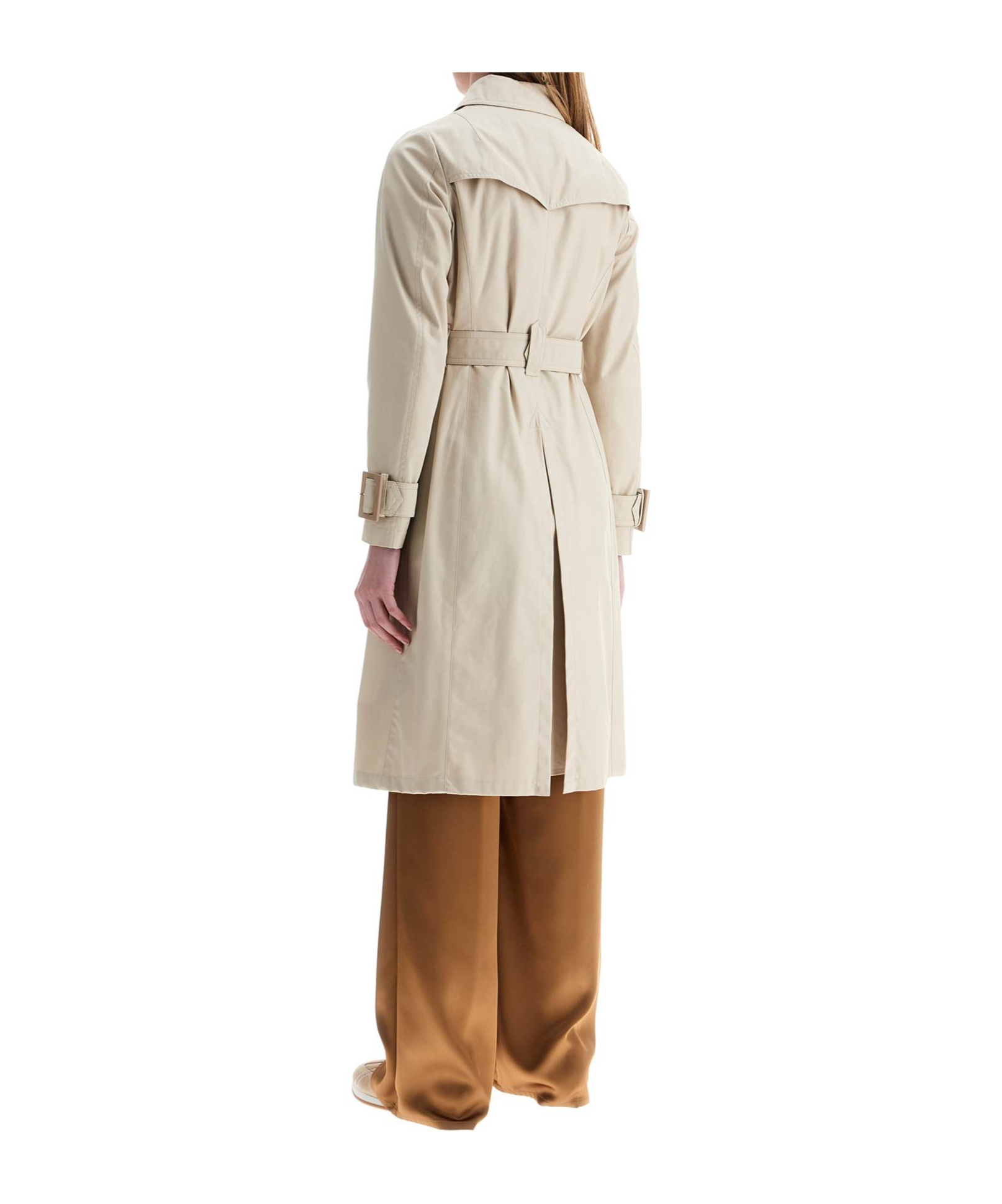 Herno Sand Cotton Gabardine Trench Coat In Gray