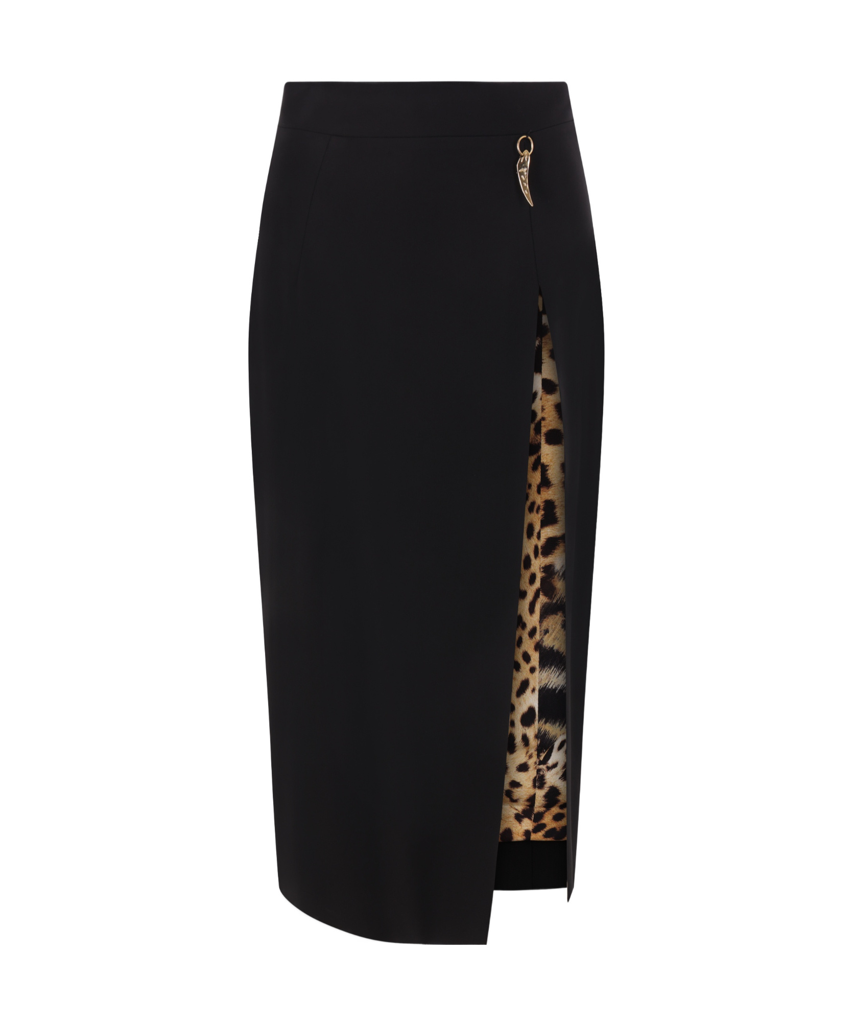 Roberto Cavalli Slit-detailed Midi Skirt In Black
