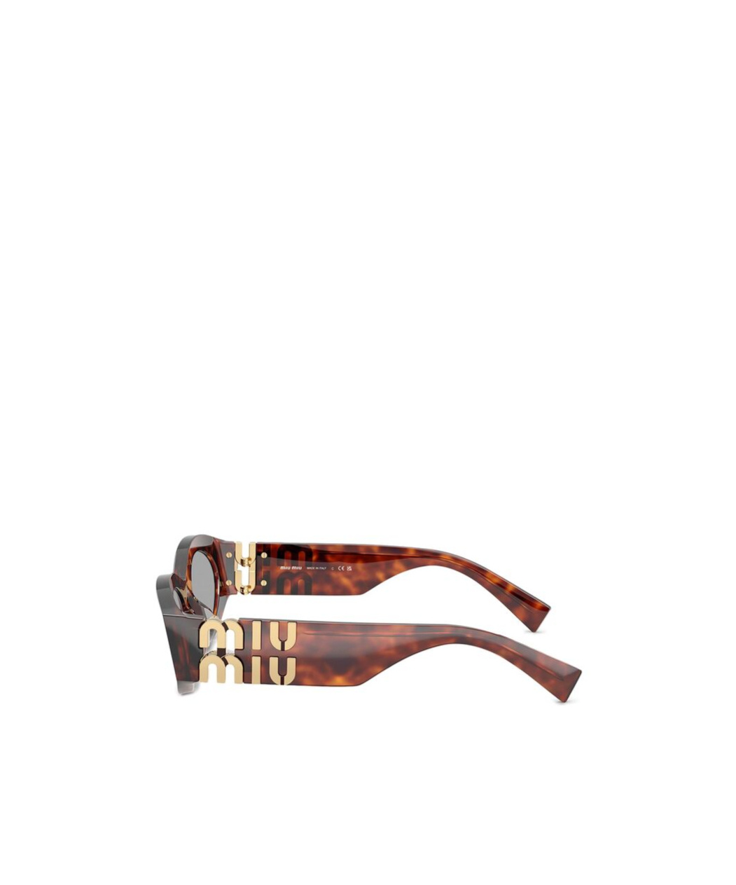 Miu Miu Logo Oval Acetate Sunglasses In Gray