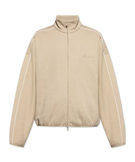 Essentials Zip-up Track-detail Sweatshirt In Neutral