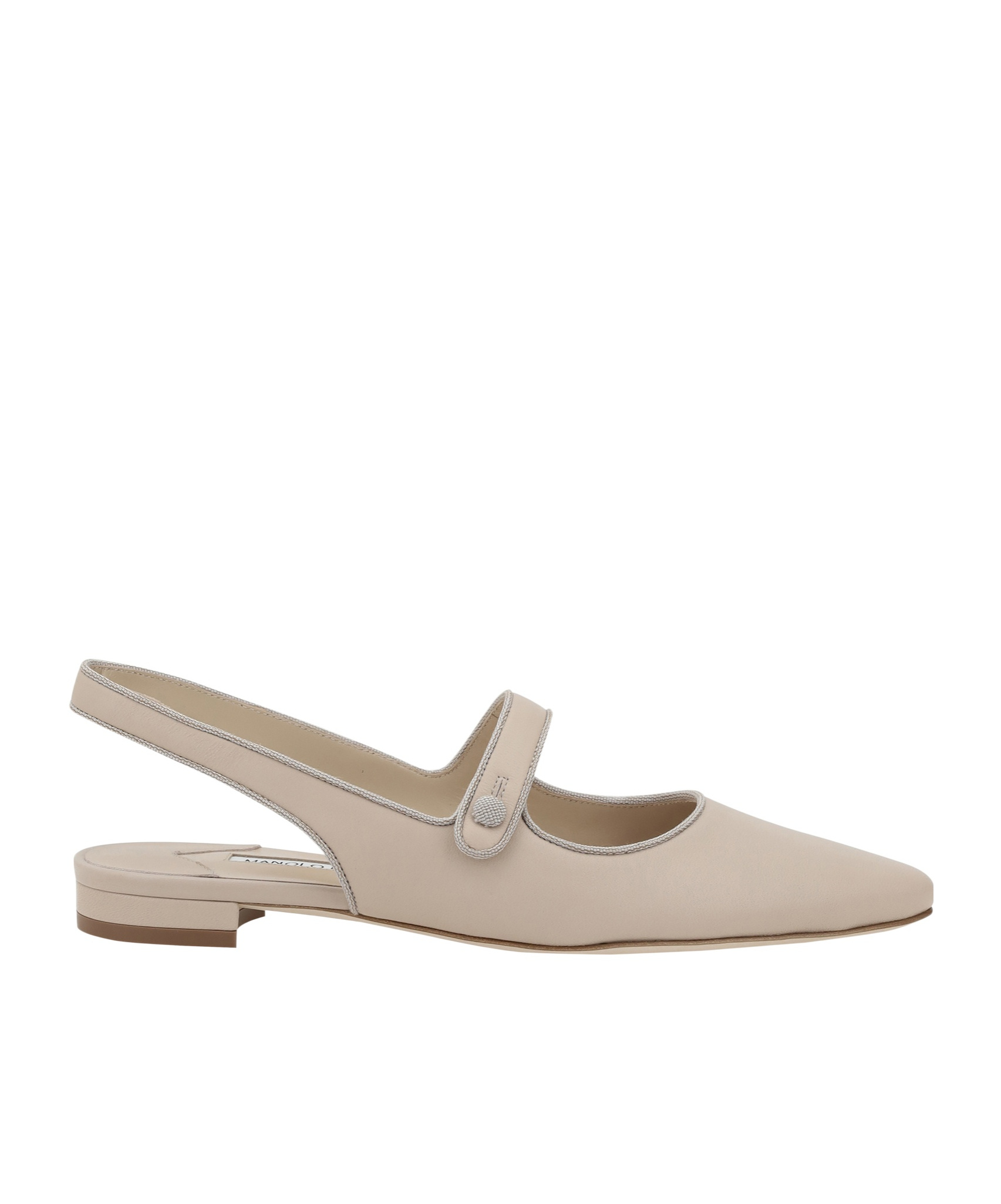 Manolo Blahnik Pointed Toe Ballerina Shoes In Nude