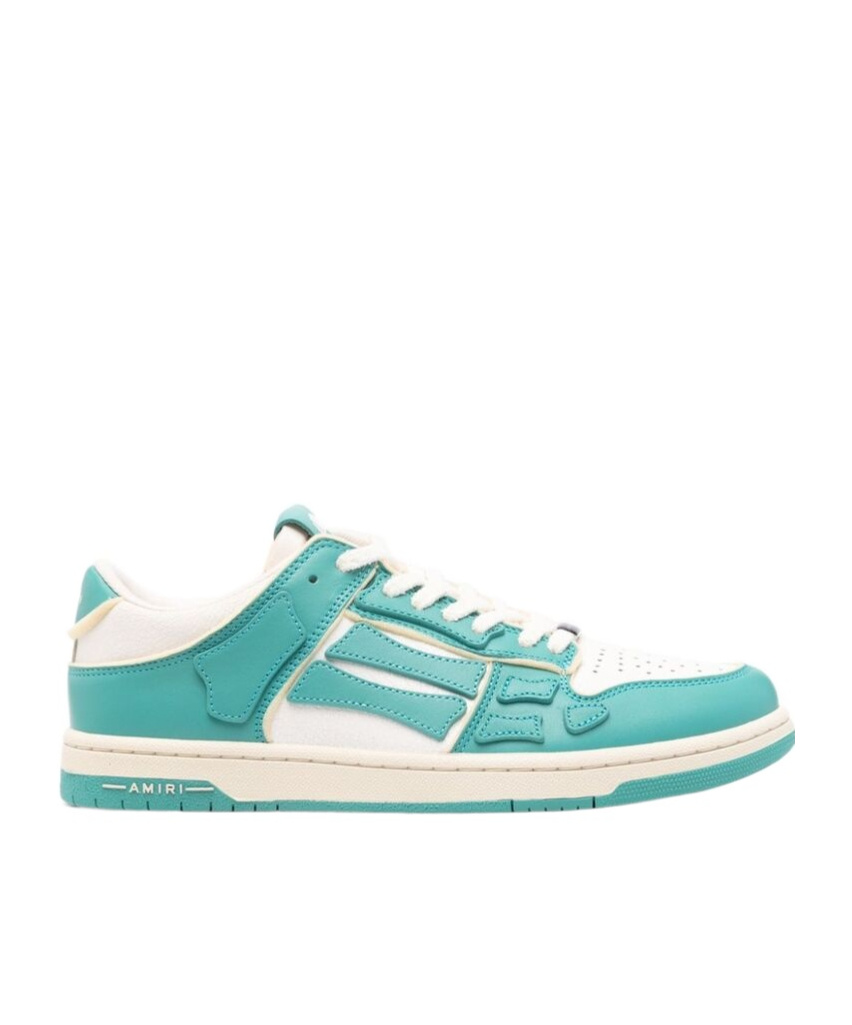 Amiri Collegiate Skel Top Low Sneaker Sea Blue White In White