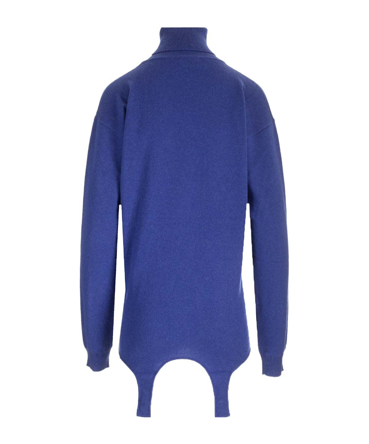 Saint Laurent High-neck Sweater In Blue