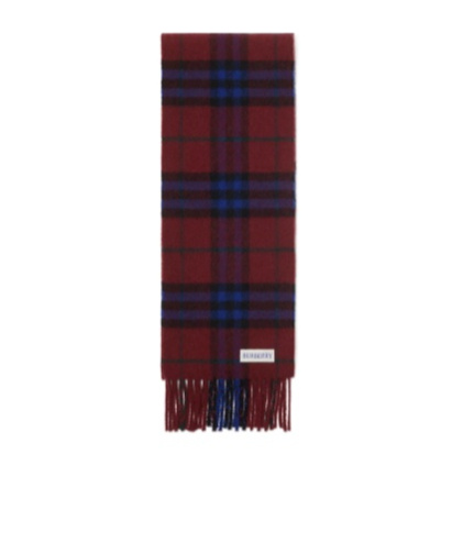 Burberry Narrow Check Cashmere Scarf In Red