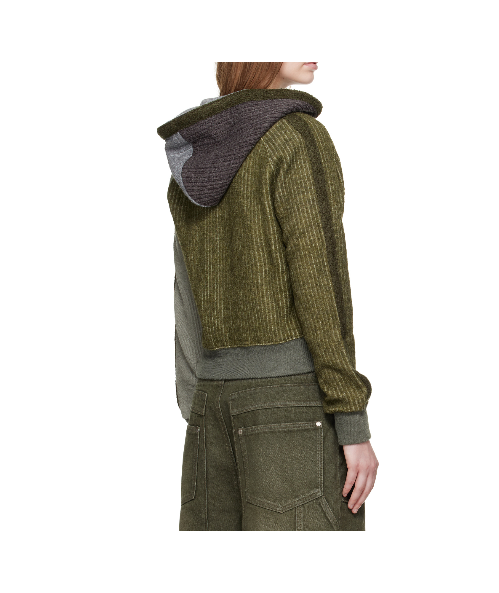 Andersson Bell Colorblock Knit Zip-up Hoodie In Brown
