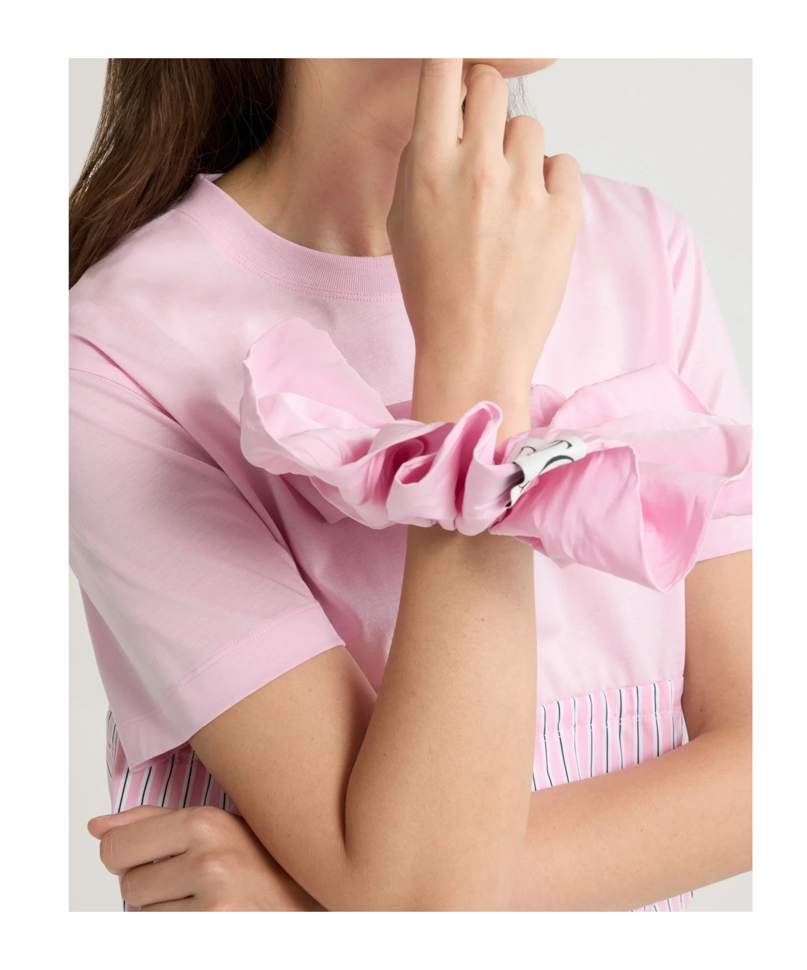 Patou Volume Scrunchie In Recycled Ottoman Faille In Primrose Pink