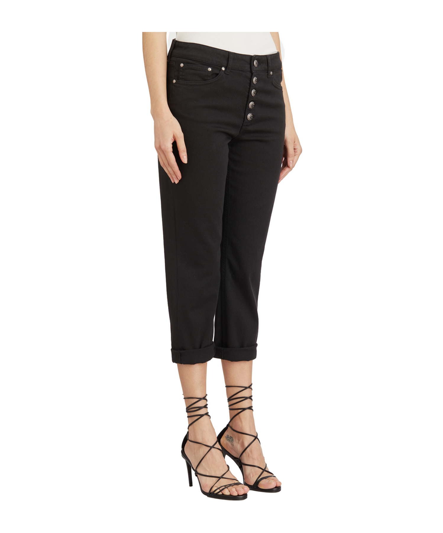Dondup Button-front Slacks In Black