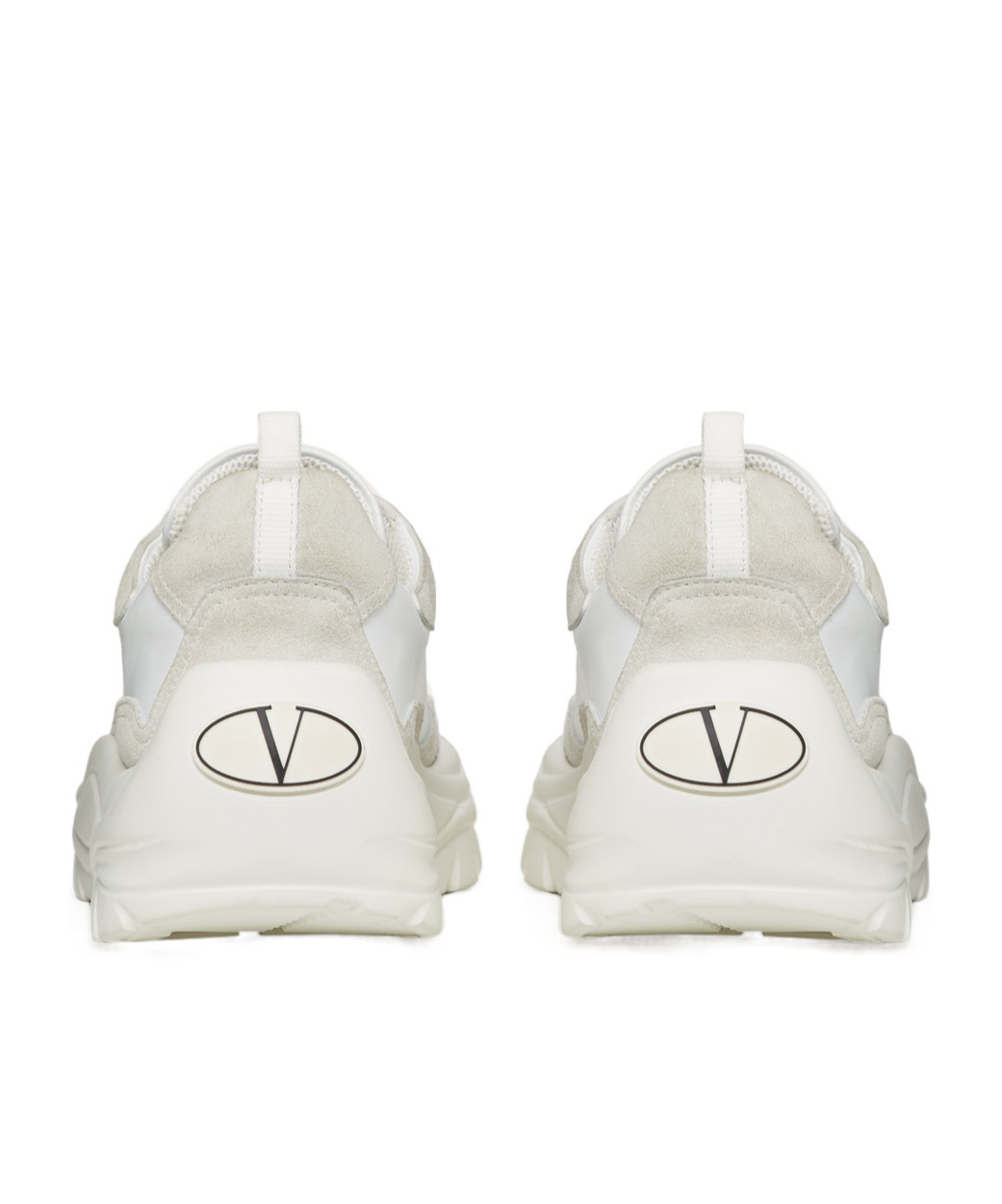 Valentino Two-tone Leather And Suede Gumboy Sneakers In White
