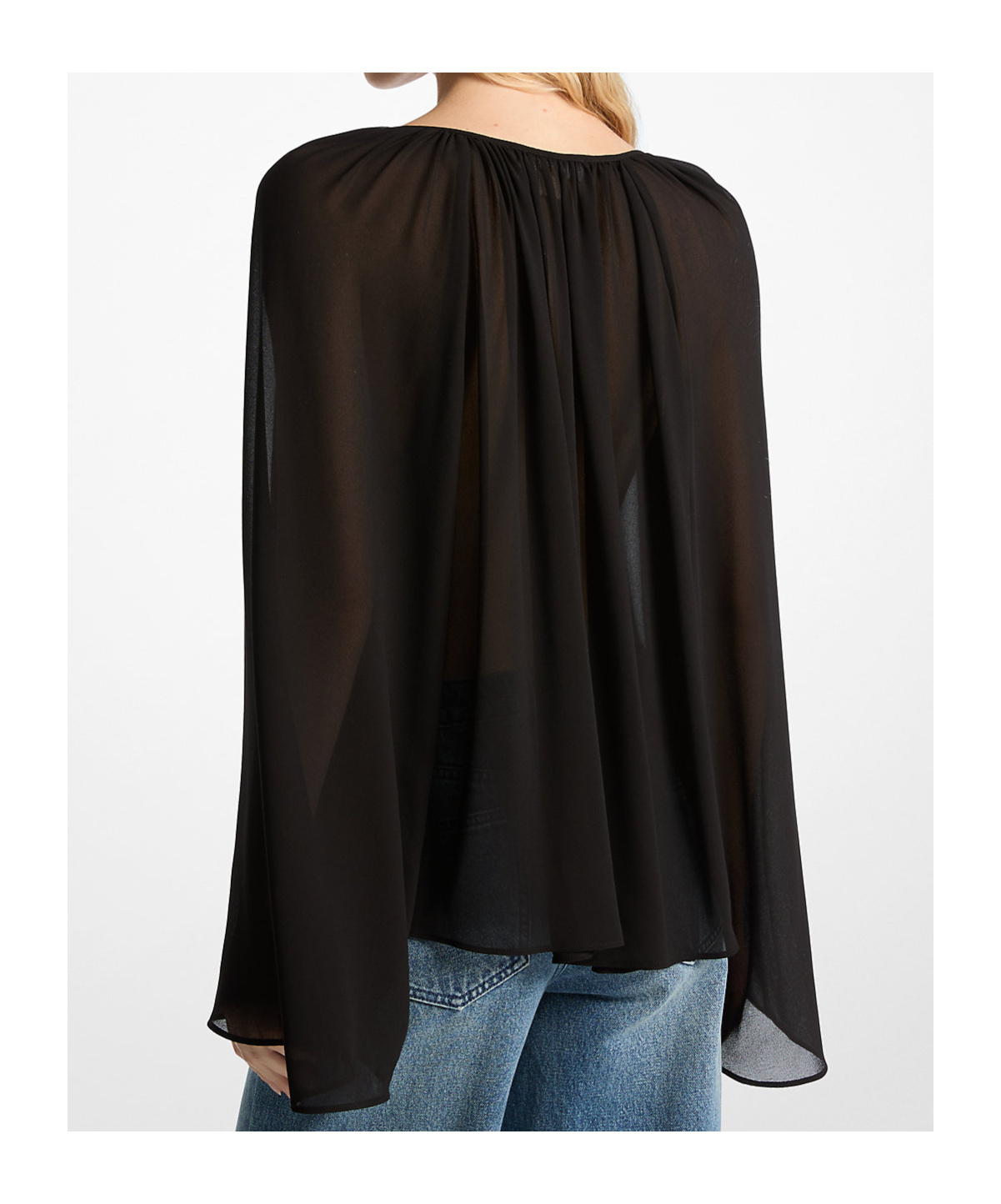 Shop Michael Kors Georgette V-neck Blouse In Black