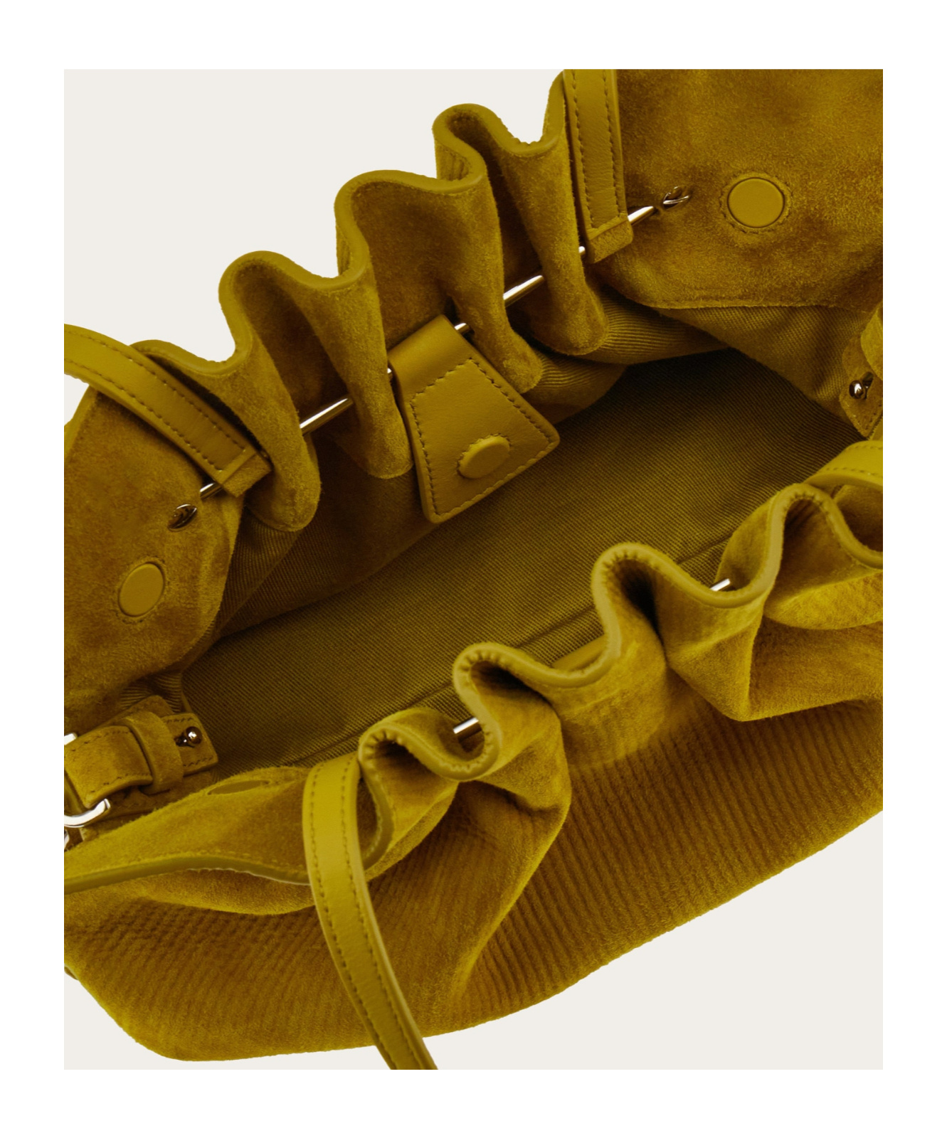 Ferragamo Soft Suede Shoulder Bag In Yellow