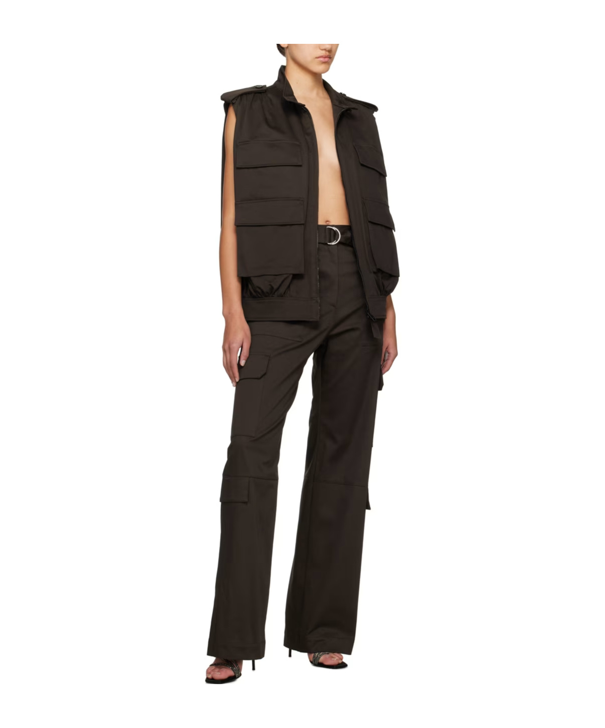 MSGM EMBROIDERED-LOGO TWILL GILET