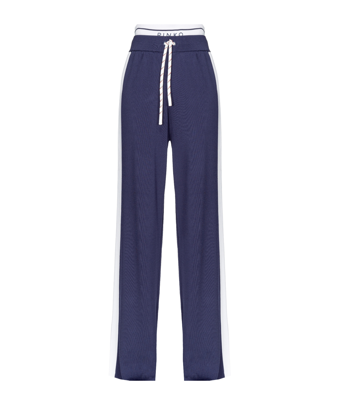 Pinko Trousers In Wide Line In Blue