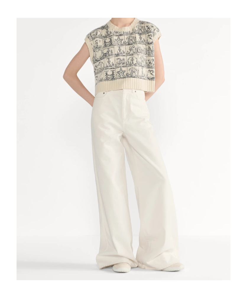 Dior Embroidered Sweater Vest In White