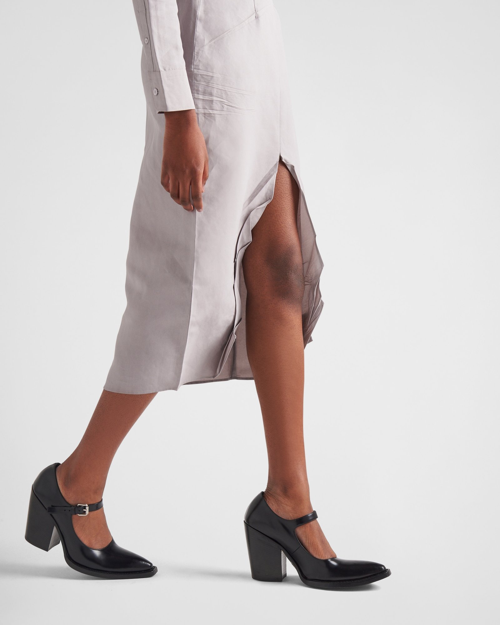 Prada Split Skirt In Gray