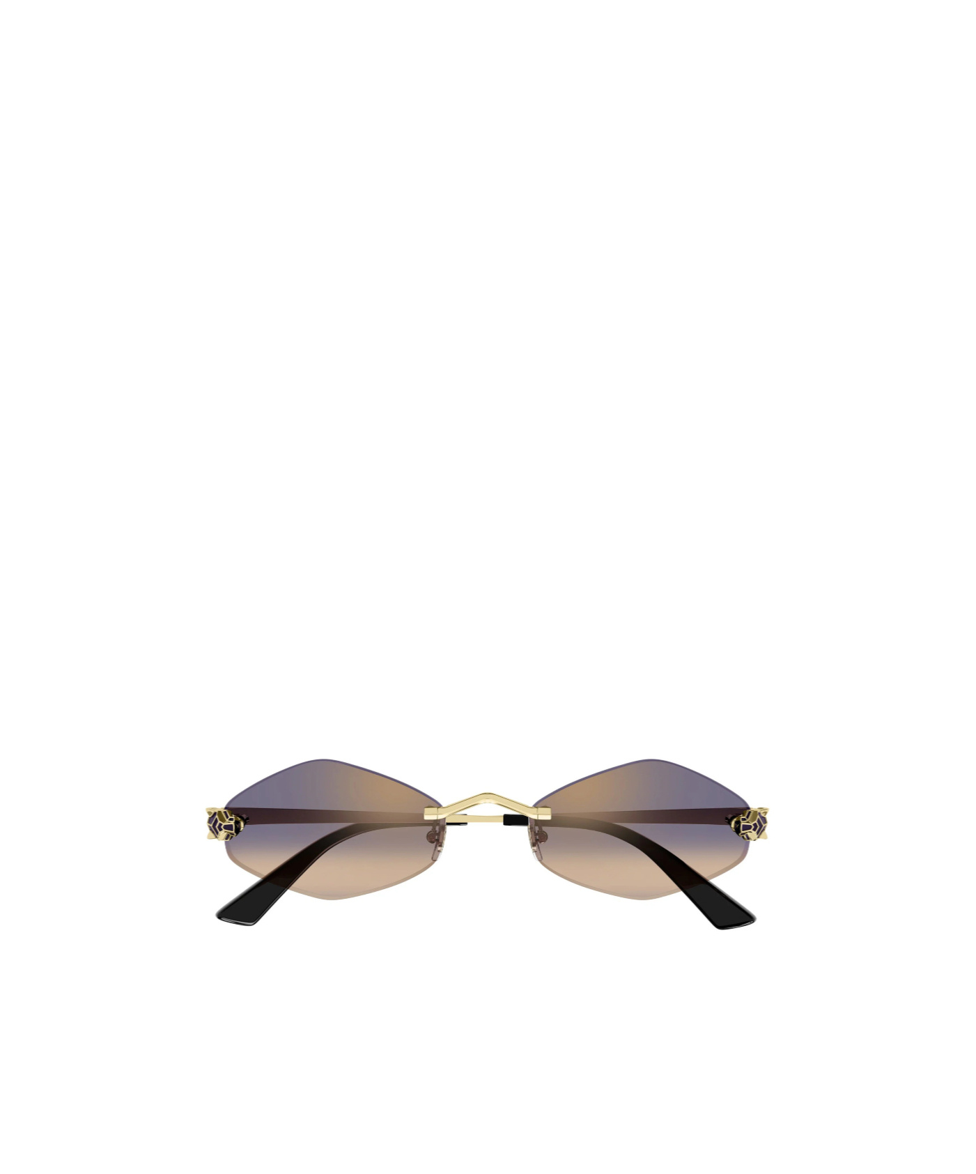 Cartier Geometric Sunglasses In Gold