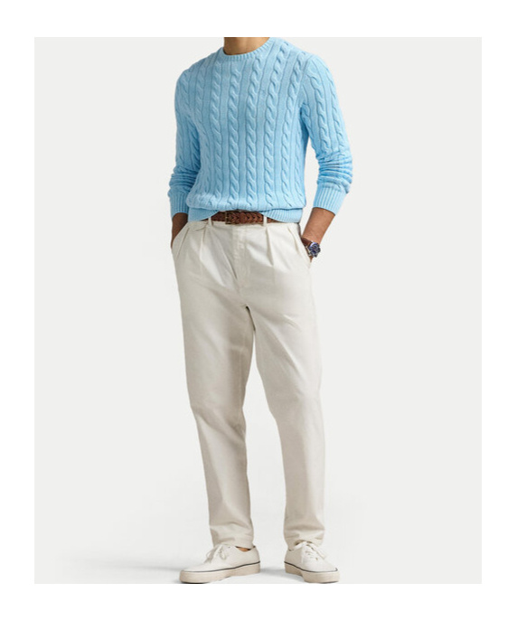 POLO RALPH LAUREN CABLE-KNIT COTTON SWEATER 
