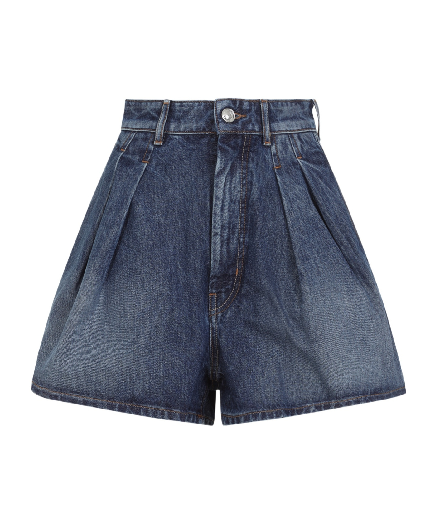 Sportmax Ghirba High-waist Denim Shorts In Blue