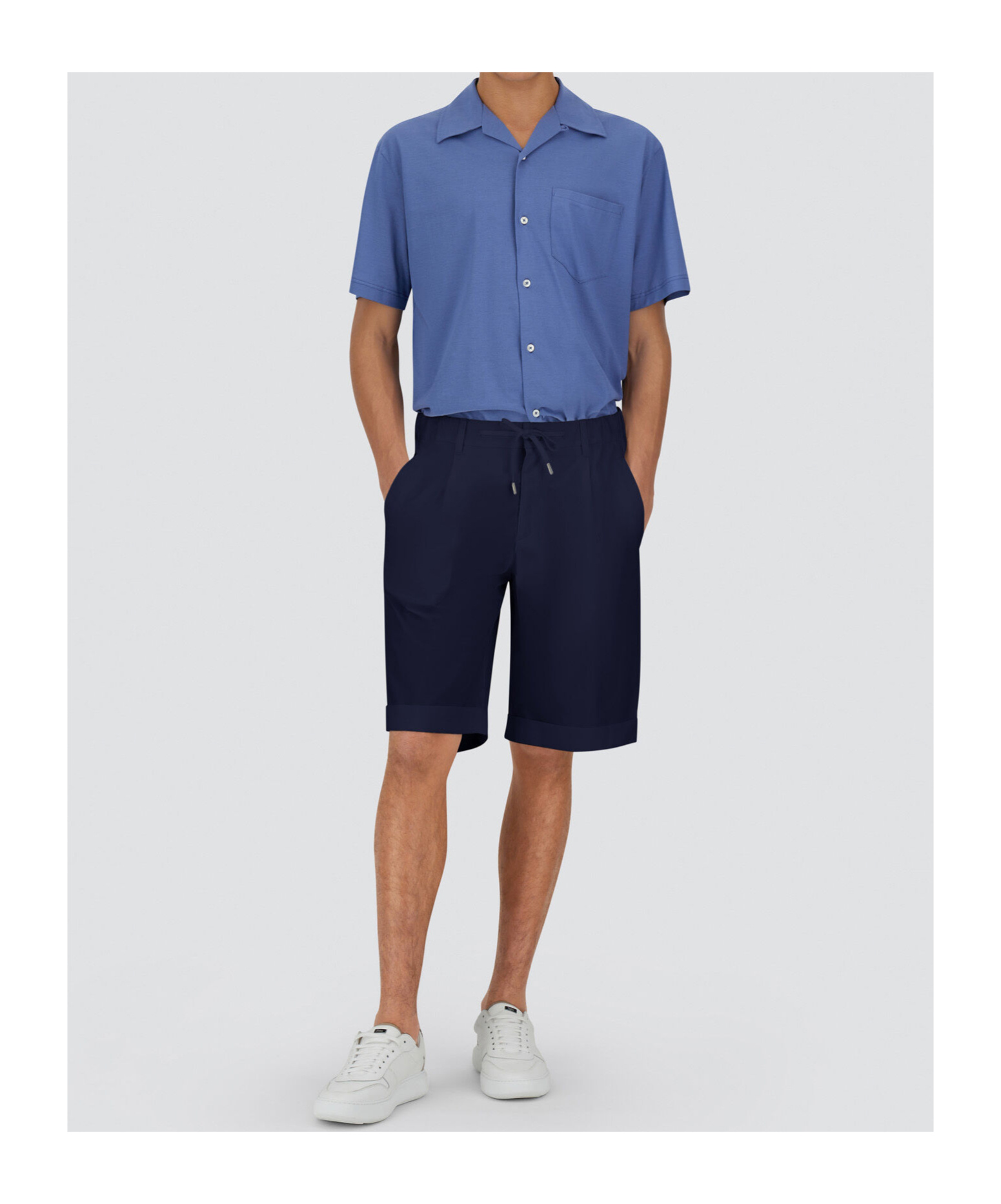 Herno Drawstring Logo Shorts In Blue