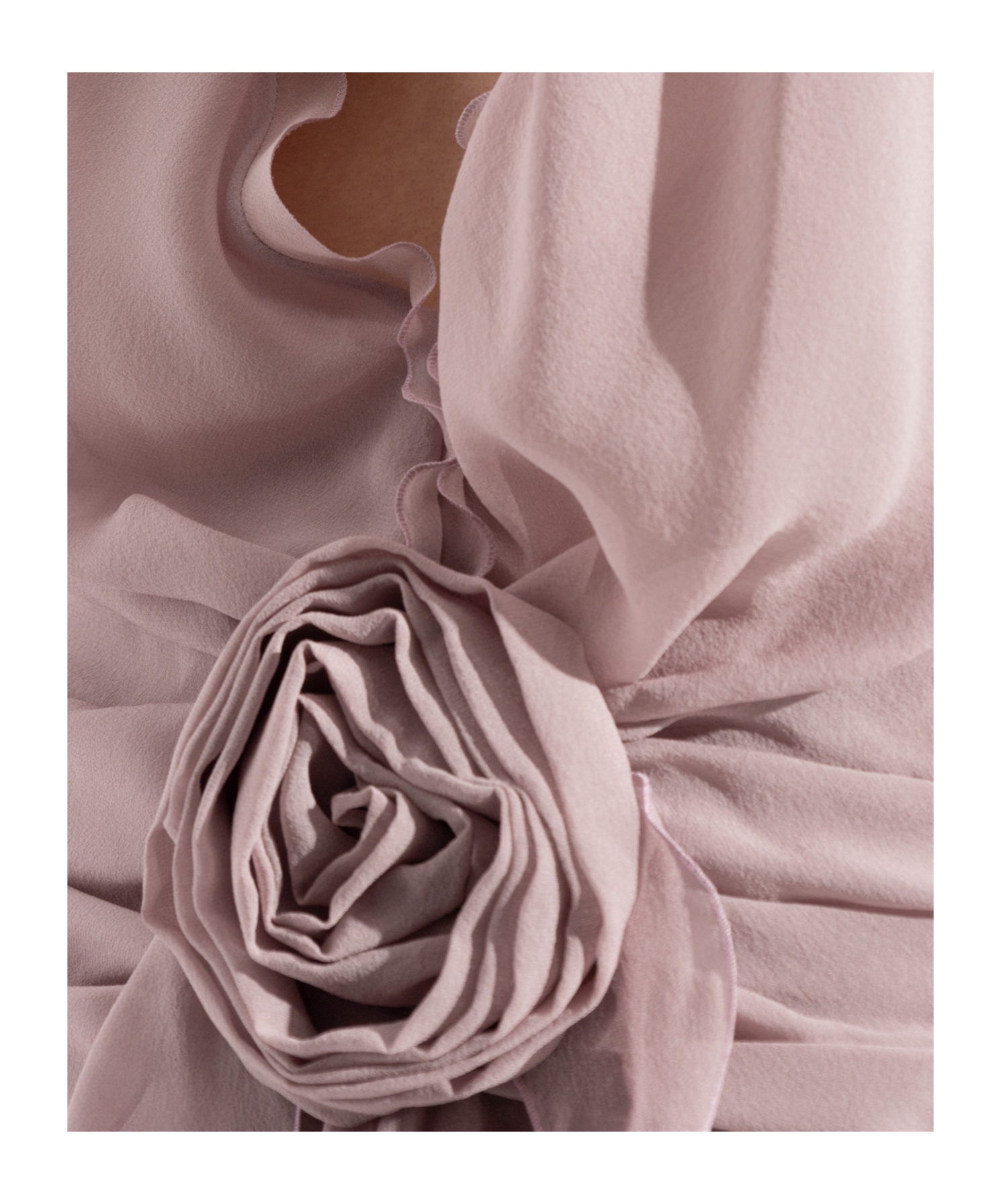 Blumarine Lilac Georgette Long Dress In Nude