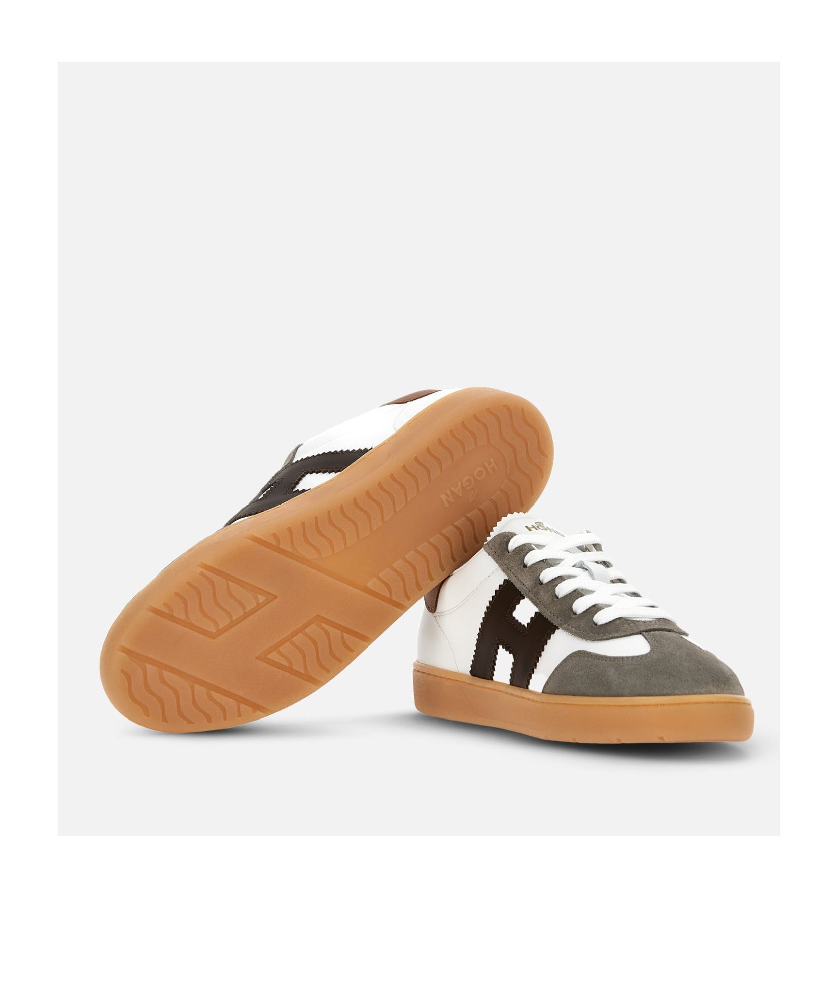 Hogan Cool Lace-up Leather Sneakers In Multicolor